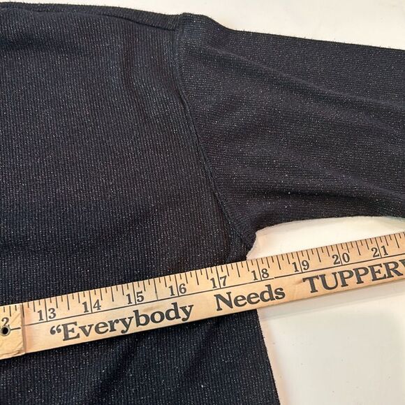 Anthropologie Vanessa Virginia, black/gold, metallic turtleneck sweater XS - Picture 8 of 11